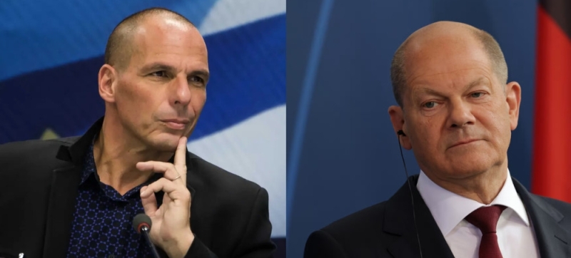 Yanis Varoufakis y Olaf Scholz