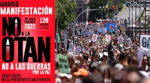 Thousands demonstrate against the war at the NATO 'counter-summit' in Madrid