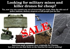 In Amerika hergestellte Minen und Killerdrohnen für billig: Die großzügigen Lieferungen von „tödlicher Hilfe“ aus den USA, Großbritannien und anderen NATO-Staaten in die Ukraine inmitten ihres Konflikts mit Russland haben dazu geführt, dass Marktplätze, auf denen einige dieser Waffen gekauft werden können, im Darknet auftauchen.
